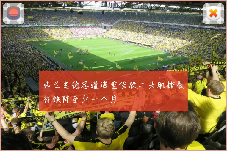弗兰基德容遭遇重伤股二头肌撕裂将缺阵至少一个月